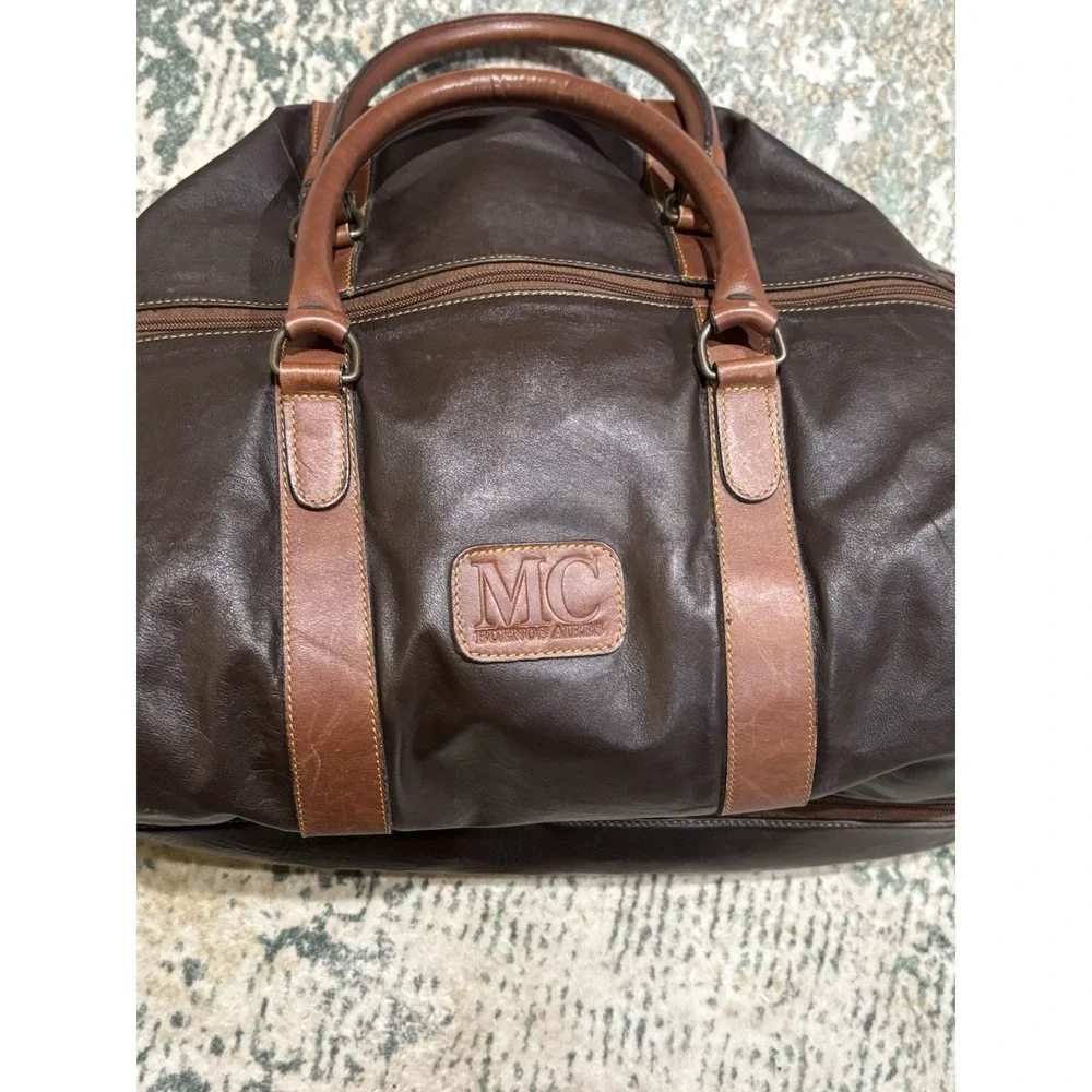 Vintage MC Buenos Aires‎ Leather Travel Duffel Bag